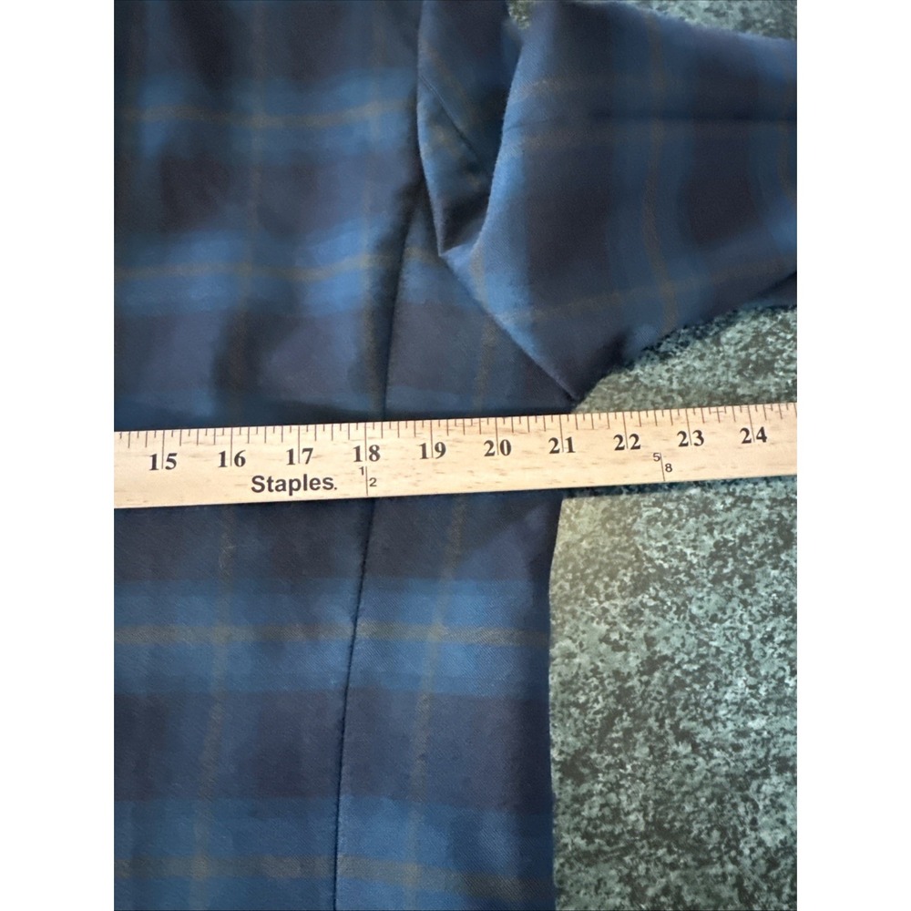 Paul Smith London Men 42/52 Teal Black Windowpane Wool Sport Coat Portugal - Picture 9 of 14